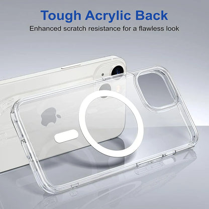 AMAZG Clear MagSafe Case for iPhone (3 ft Drop Protection | Camera & Lens Protection | Easy Press Buttons | Magsafe Charging Support) Show Your Apple Logo With Clear Case